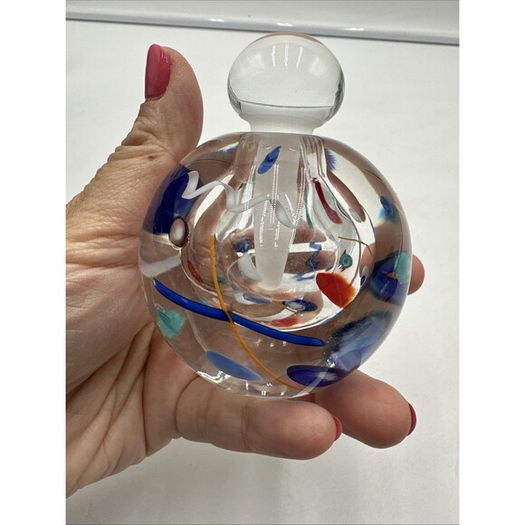 Unique Contemporary Abstract Art Glass Perfume Bottle, Hand-Made, Signed, 1996 - Picture 3 of 7